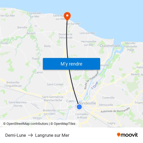 Demi-Lune to Langrune sur Mer map