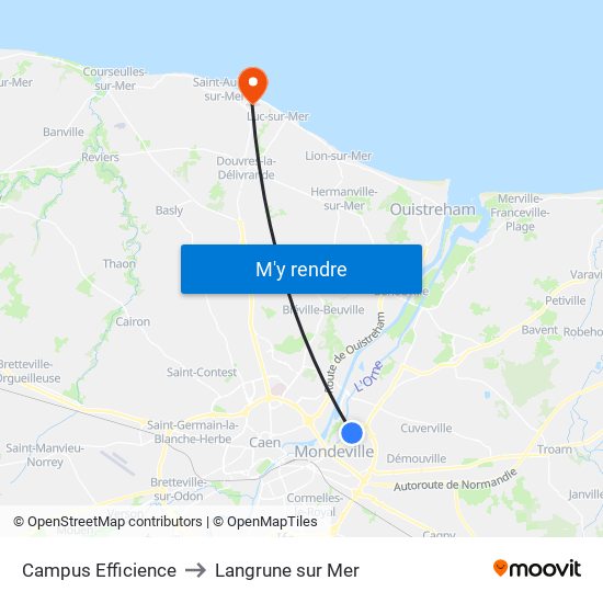 Campus Efficience to Langrune sur Mer map