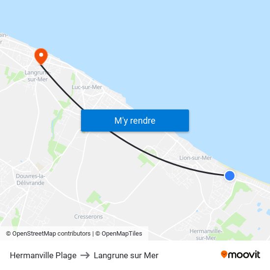 Hermanville Plage to Langrune sur Mer map