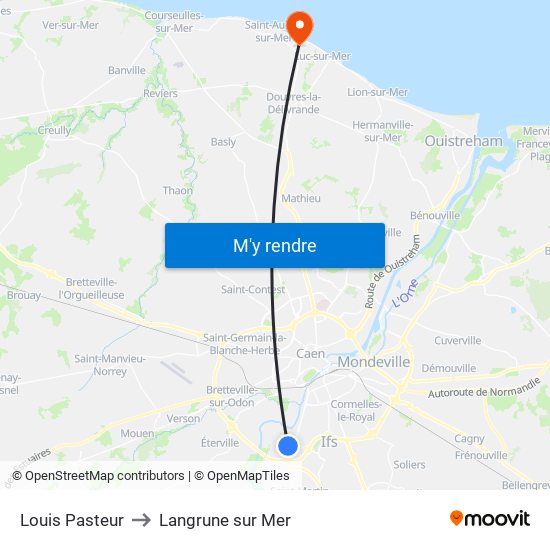 Louis Pasteur to Langrune sur Mer map