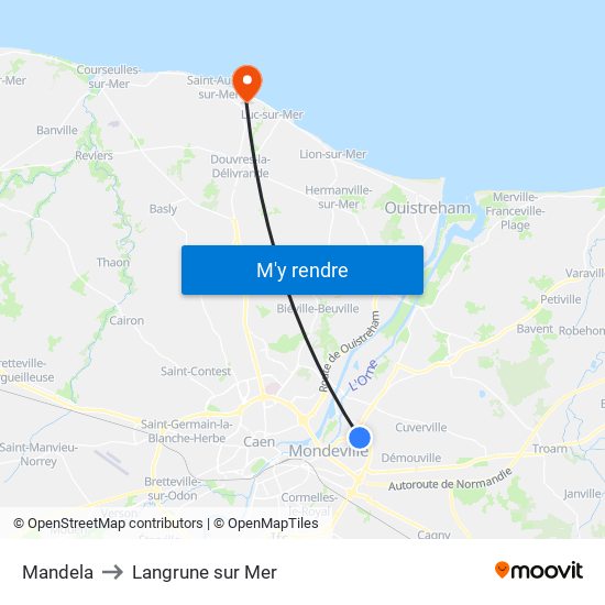 Mandela to Langrune sur Mer map