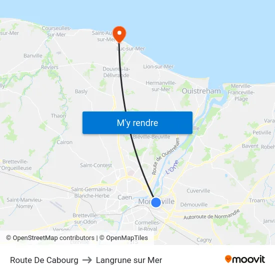 Route De Cabourg to Langrune sur Mer map