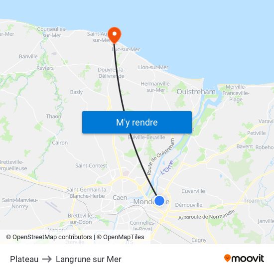 Plateau to Langrune sur Mer map