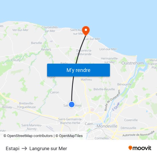 Estapi to Langrune sur Mer map