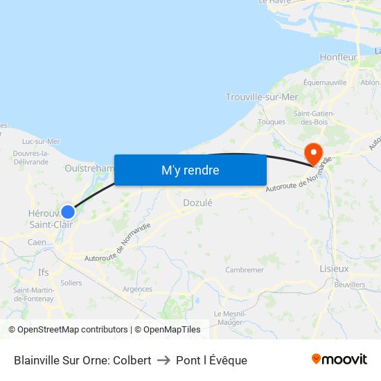 Blainville Sur Orne: Colbert to Pont l Évêque map