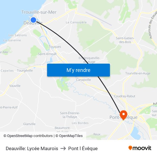Deauville: Lycée Maurois to Pont l Évêque map