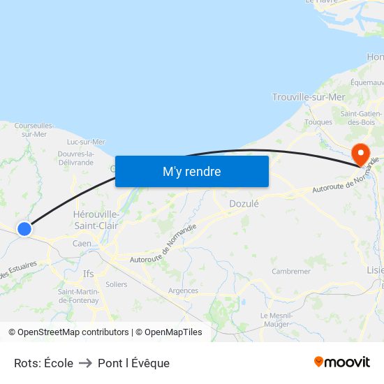 Rots: École to Pont l Évêque map