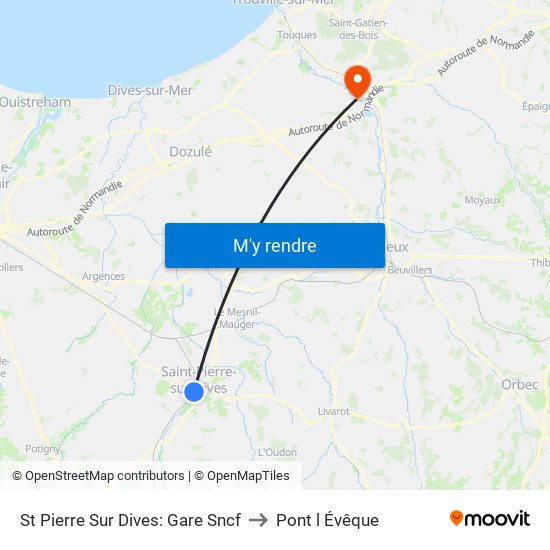 St Pierre Sur Dives: Gare Sncf to Pont l Évêque map
