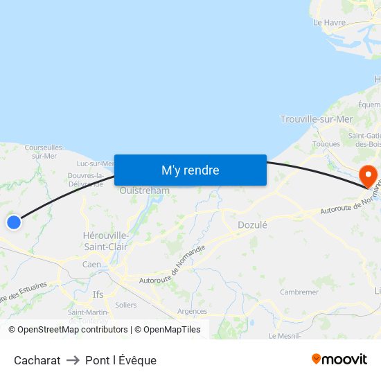 Cacharat to Pont l Évêque map
