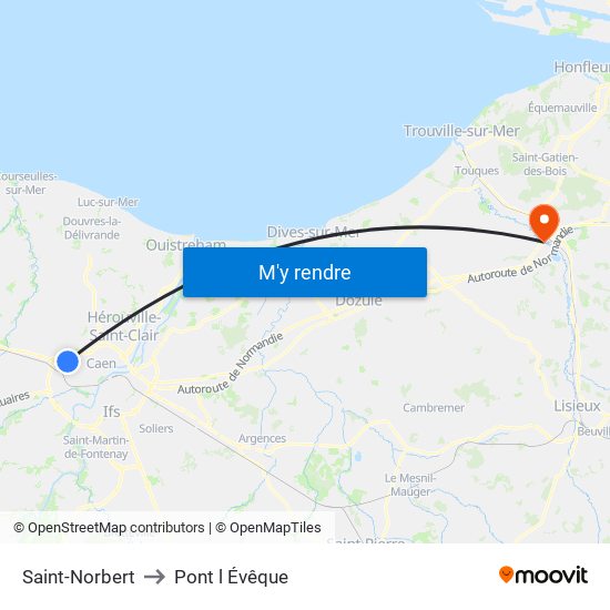 Saint-Norbert to Pont l Évêque map