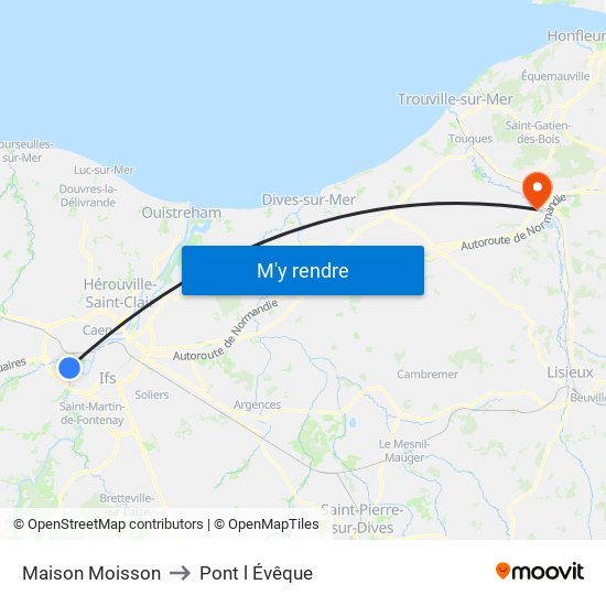 Maison Moisson to Pont l Évêque map