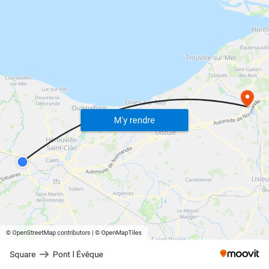 Square to Pont l Évêque map