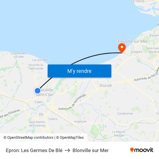 Epron: Les Germes De Blé to Blonville sur Mer map