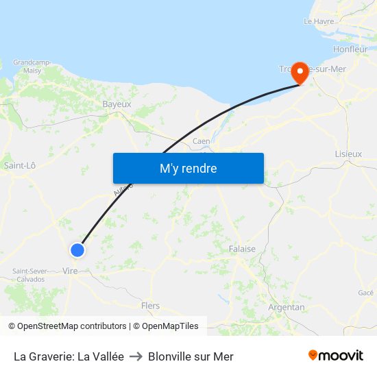 La Graverie: La Vallée to Blonville sur Mer map