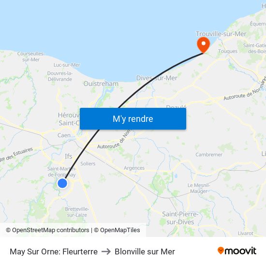 May Sur Orne: Fleurterre to Blonville sur Mer map