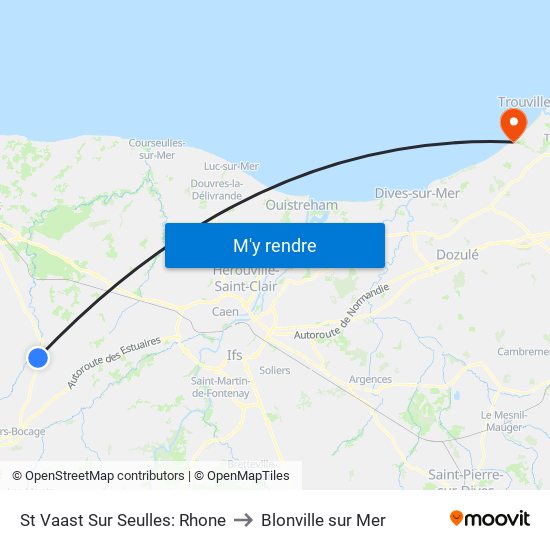 St Vaast Sur Seulles: Rhone to Blonville sur Mer map