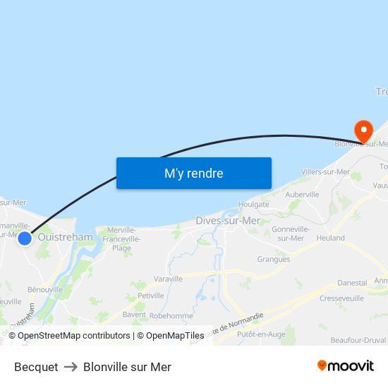 Becquet to Blonville sur Mer map