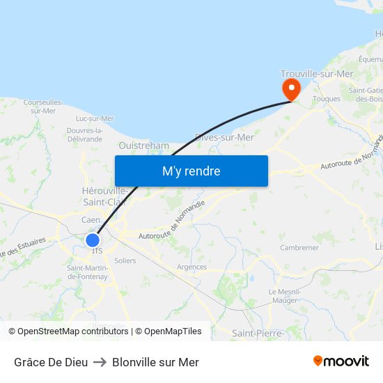 Grâce De Dieu to Blonville sur Mer map