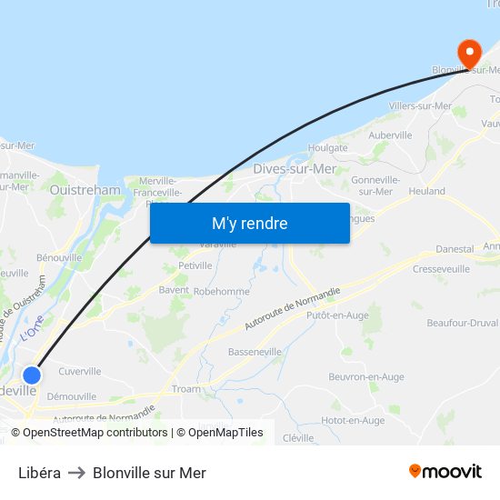 Libéra to Blonville sur Mer map