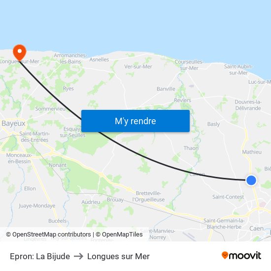 Epron: La Bijude to Longues sur Mer map