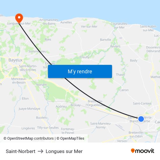 Saint-Norbert to Longues sur Mer map