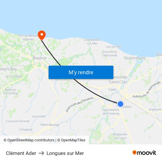 Clément Ader to Longues sur Mer map