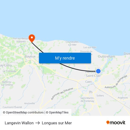 Langevin Wallon to Longues sur Mer map