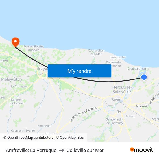 Amfreville: La Perruque to Colleville sur Mer map