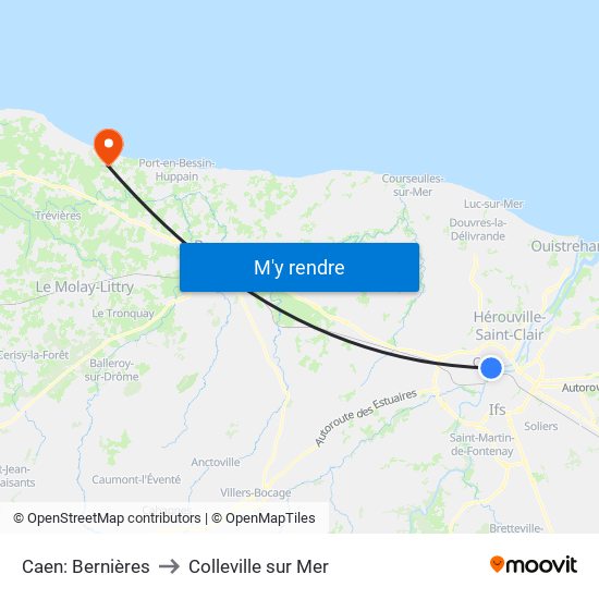 Caen: Bernières to Colleville sur Mer map
