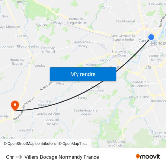 Chr to Villers Bocage Normandy France map