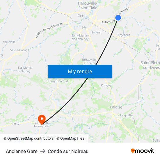 Ancienne Gare to Condé sur Noireau map