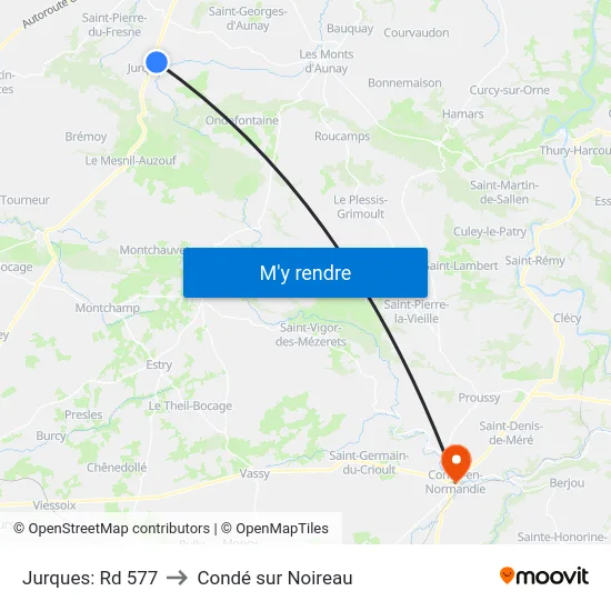 Jurques: Rd 577 to Condé sur Noireau map