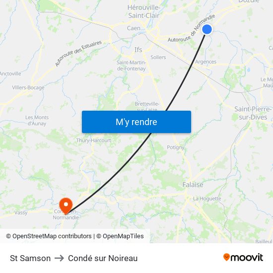 St Samson to Condé sur Noireau map