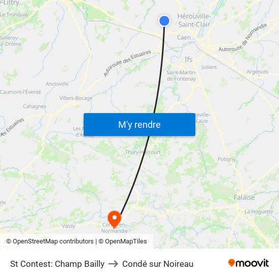 St Contest: Champ Bailly to Condé sur Noireau map