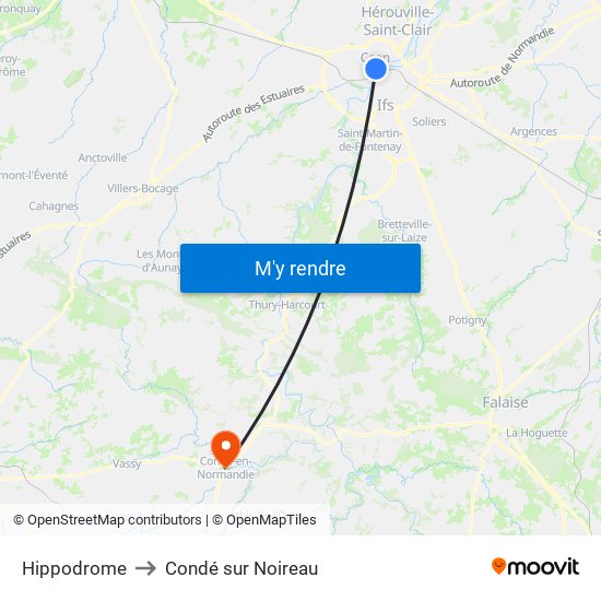 Hippodrome to Condé sur Noireau map