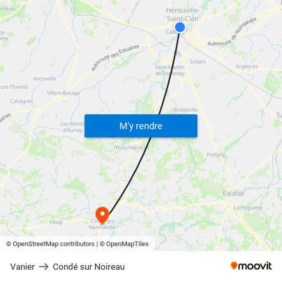 Vanier to Condé sur Noireau map