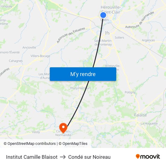 Institut Camille Blaisot to Condé sur Noireau map
