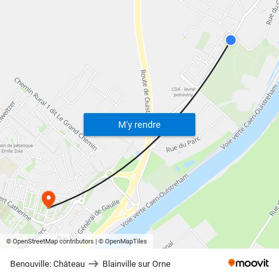 Benouville: Château to Blainville sur Orne map