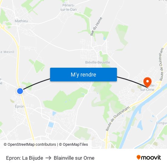 Epron: La Bijude to Blainville sur Orne map