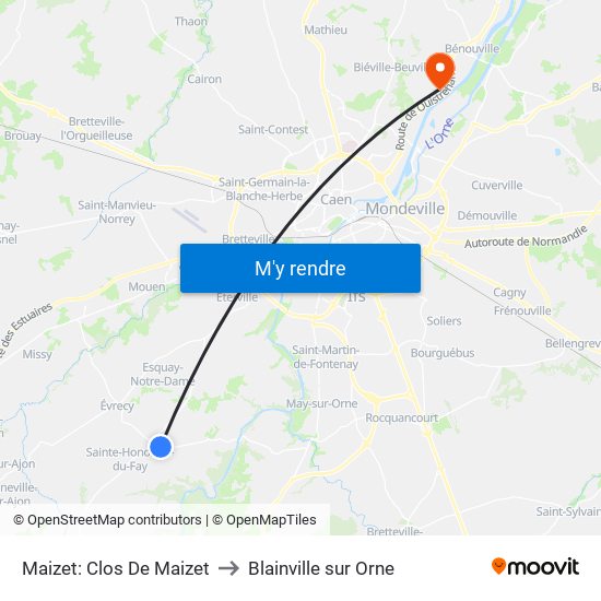 Maizet: Clos De Maizet to Blainville sur Orne map