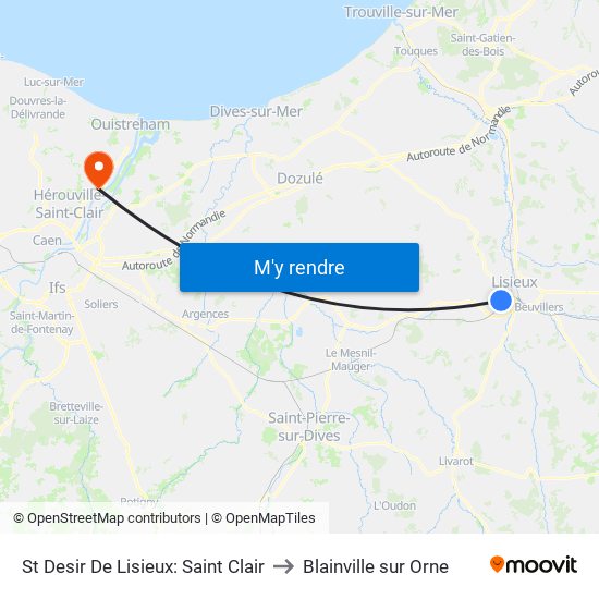 St Desir De Lisieux: Saint Clair to Blainville sur Orne map