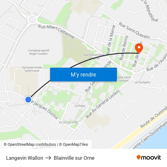 Langevin Wallon to Blainville sur Orne map