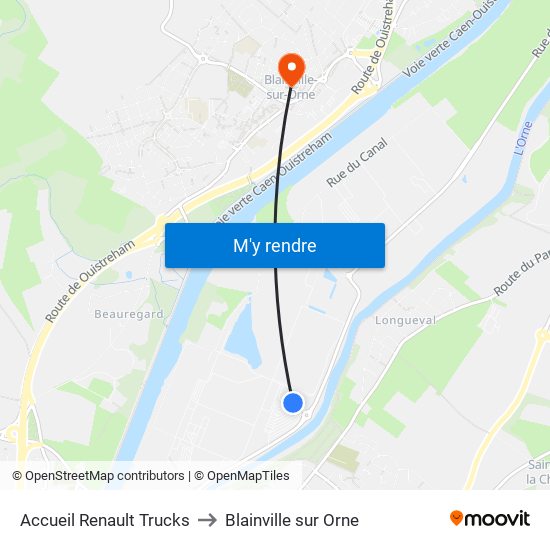 Accueil Renault Trucks to Blainville sur Orne map