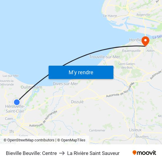 Bieville Beuville: Centre to La Rivière Saint Sauveur map