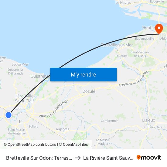 Bretteville Sur Odon: Terrasses to La Rivière Saint Sauveur map