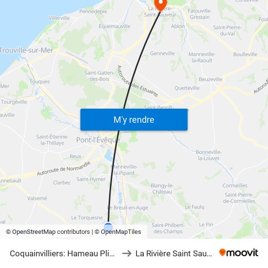 Coquainvilliers: Hameau Plichon to La Rivière Saint Sauveur map