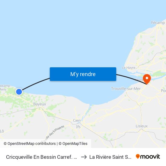 Cricqueville En Bessin Carref. P. Du Hoc to La Rivière Saint Sauveur map