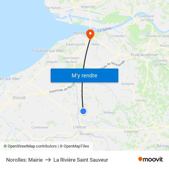 Norolles: Mairie to La Rivière Saint Sauveur map