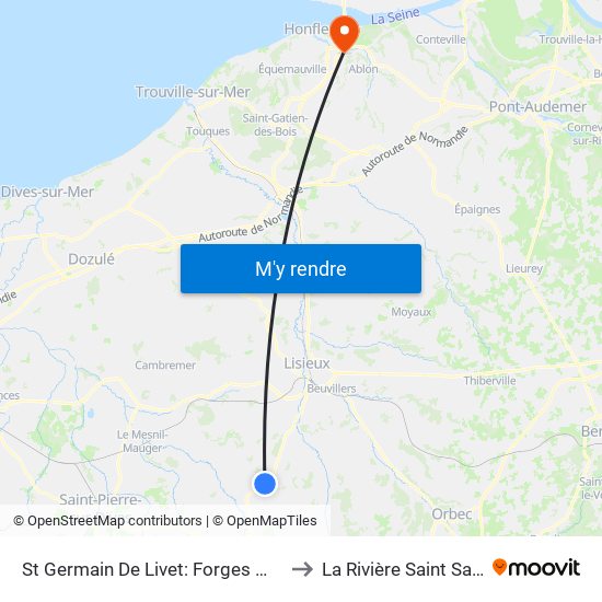 St Germain De Livet: Forges Maizières to La Rivière Saint Sauveur map