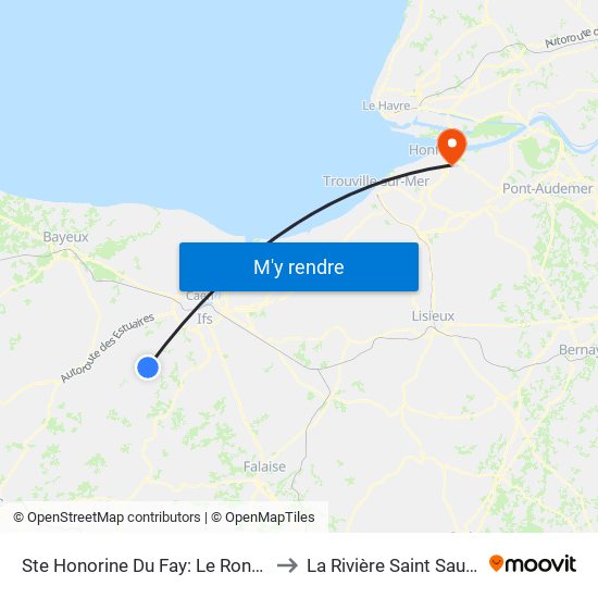 Ste Honorine Du Fay: Le Ronceray to La Rivière Saint Sauveur map